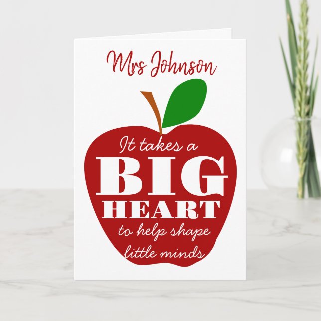 Tarjeta profesor de manzana roja gracias a su jubilación N (Anverso)