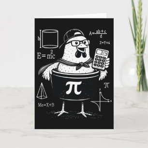 Tarjeta Profesor de matemáticas divertido con calculadora 