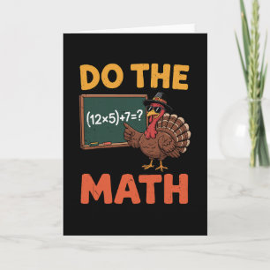 Tarjeta Profesor de Matemáticas Divertido Día de Acción de