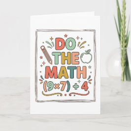 Tarjeta Profesor de matemáticas divertido hace la cuenta (