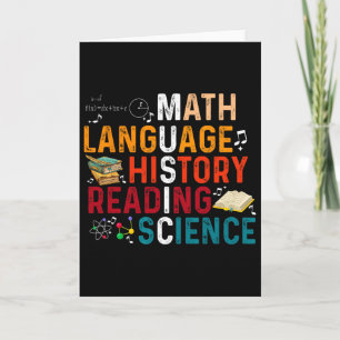 Tarjeta Profesor de Matemáticas Lengua Historia Lectura Ci