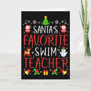 Tarjeta Profesor de natación favorito de Santa Xmas Matchi