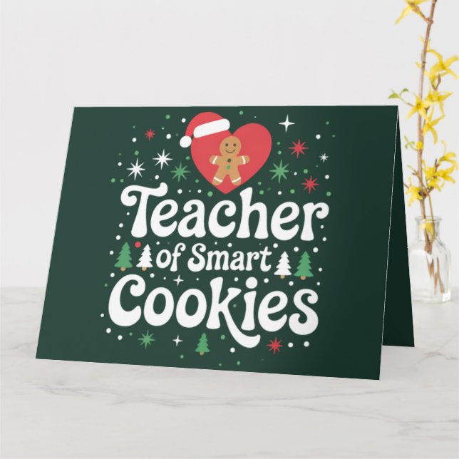 Tarjeta Profesor de Navidad de Galletas Inteligentes (flor amarilla)