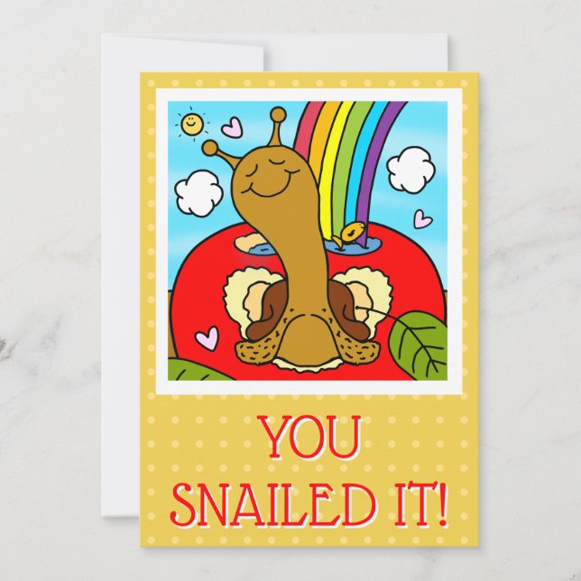 Tarjeta Profesor De Snail Cute Gracias (Anverso)
