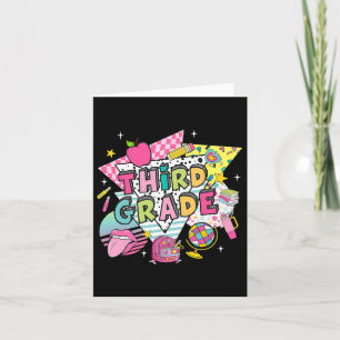 Tarjeta Profesor de tercer grado estudiante vuelve a la es