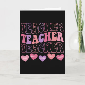 Tarjeta Profesor Divertido Corazones Día de San Valentín C