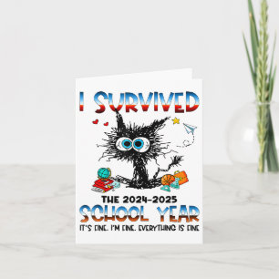 Tarjeta Profesor Divertido Sobrevví el Último Día de la Es