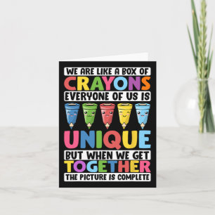 Tarjeta Profesor Divertido Somos Como Una Caja De Crayones
