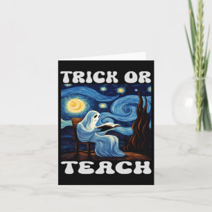 Tarjeta Profesor Fantasma Trick O Teach Halloween Van Gogh