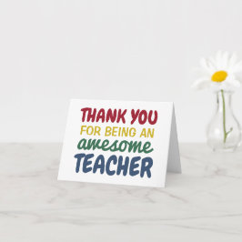 Tarjeta Profesor gracias arcoiris