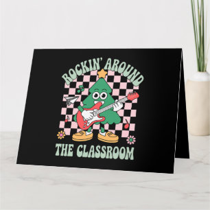 Tarjeta Profesor Groovy de Navidad Rockeando en el Aula
