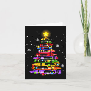 Tarjeta Profesor Lápiz de Navidad Árbol Luces Estudiante E