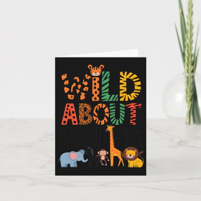 Tarjeta Profesor loco por leer libros de lectura para volv (Anverso)