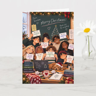 Tarjeta Profesor Navidad, Feliz Navidad de los estudiantes