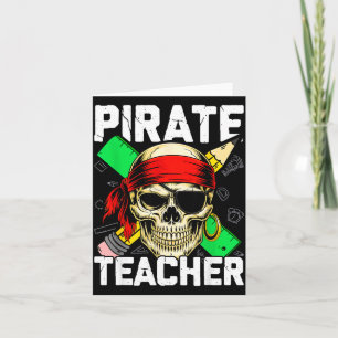 Tarjeta Profesor pirata calavera divertida 