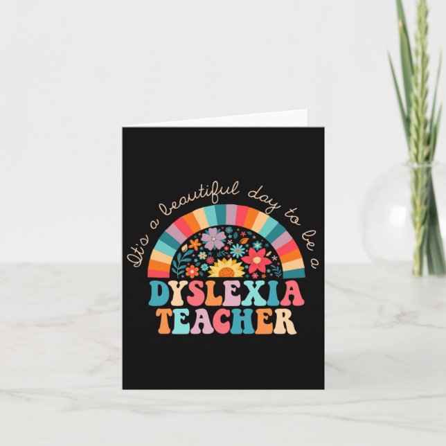 Tarjeta Profesor Retro Dyslexia Terapia Terapia Arcoiris (Anverso)