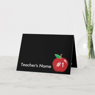 Tarjeta Profesor Tarjeta-Personalizar negro/rojo de #1 del