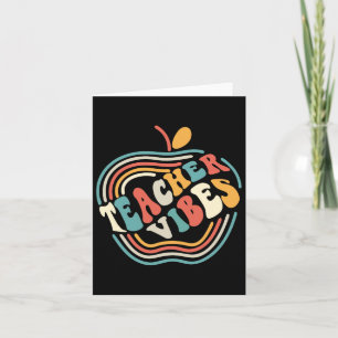 Tarjeta Profesor Vibes Retro Primer Día De La Escuela Byck