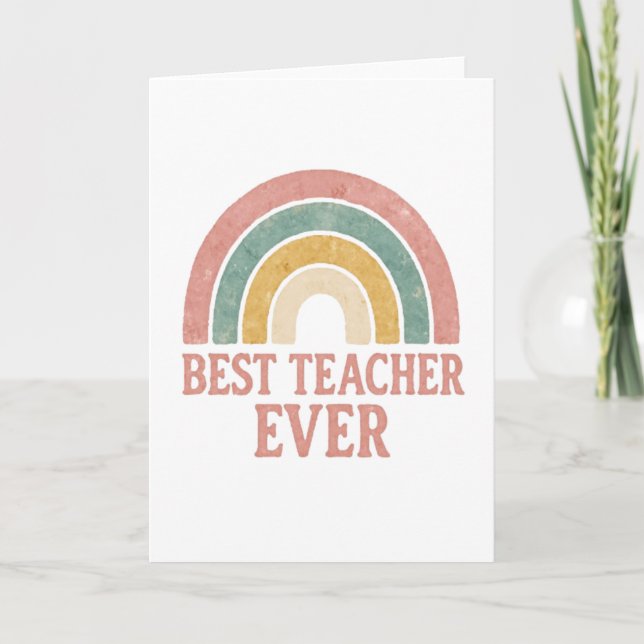 Tarjeta Profesora de Arcoiris de Acuarela (Anverso)