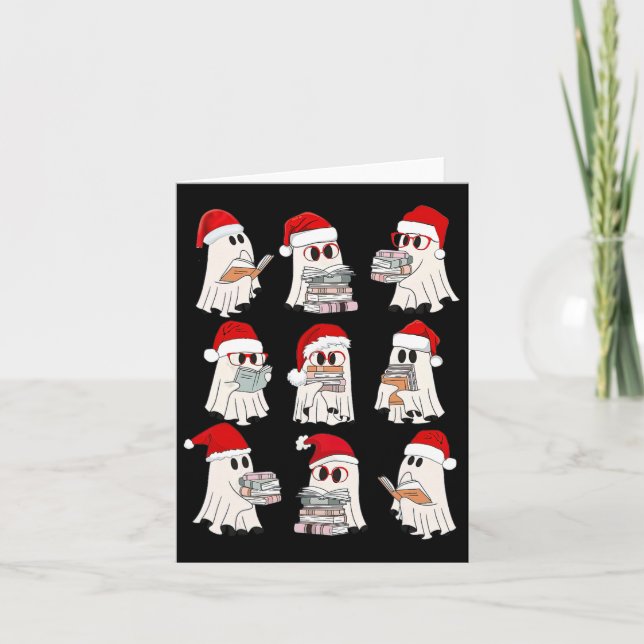 Tarjeta Profesora de biblioteca divertida de Navidad (Anverso)
