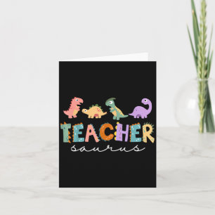 Tarjeta Profesora de dinosaurios femenina Teachersaurus Re