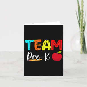 Tarjeta Profesora de equipo pre-k vuelve a la escuela