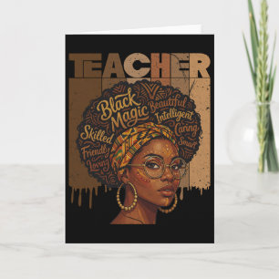 Tarjeta Profesora de historia negra mujer afroamericana es