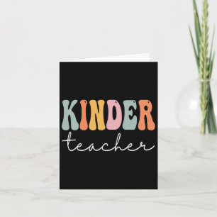 Tarjeta Profesora de Kinder Retro Groovy Mujeres felices p