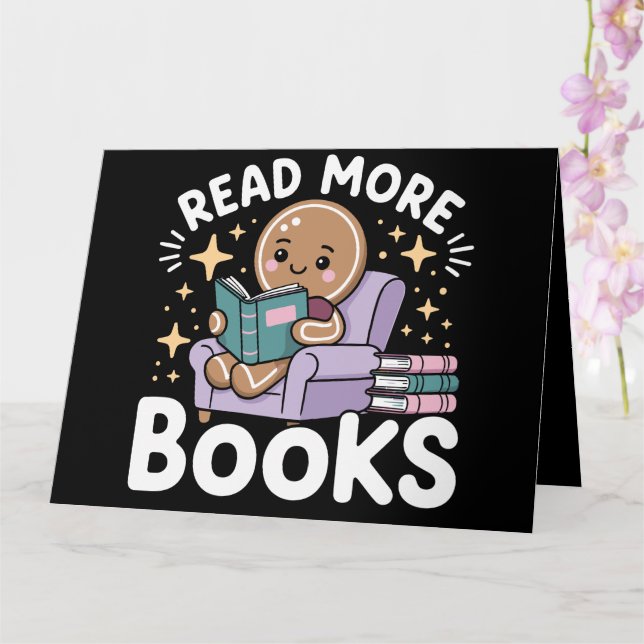 Tarjeta Profesora de navidades lee más libros divertidos (Orquídea)