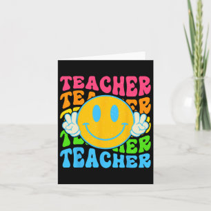 Tarjeta Profesora de Retro: Cara de sonrisa feliz - Escuel