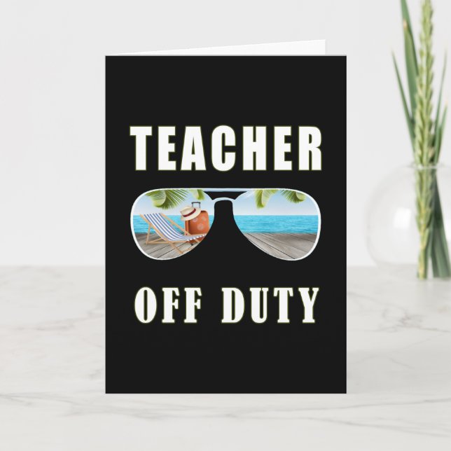 Tarjeta Profesora de vacaciones de gafas de sol de turno d (Anverso)