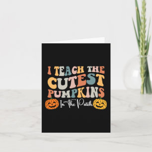 Tarjeta Profesora Halloween Cutest Pumpkins Retro Teacher