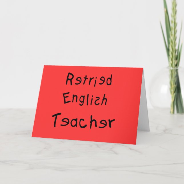 Tarjeta Profesora jubilada de inglés (MISPELLED) (Anverso)