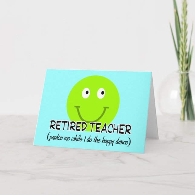 Tarjeta Profesora jubilada Green Happy Dance" Regalos (Anverso)