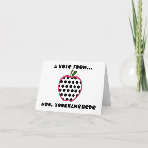 Tarjeta Profesora Notecard - Polka Dot Apple