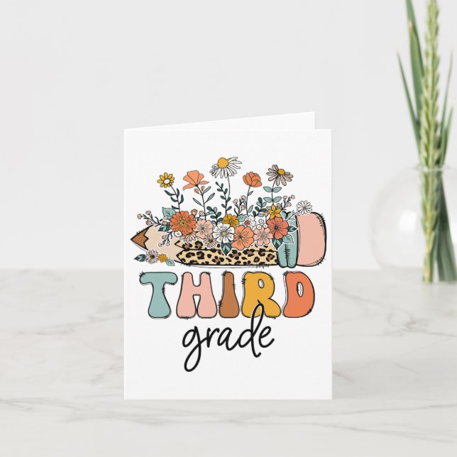 Tarjeta Profesores De Tercer Grado Retro Leopard Ck To Sch (Anverso)