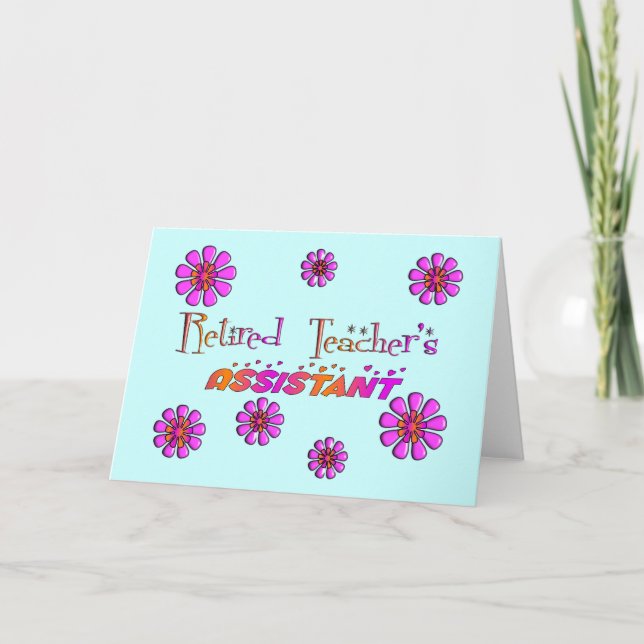 Tarjeta Profesores jubilados ayudantes de flores retro (Anverso)