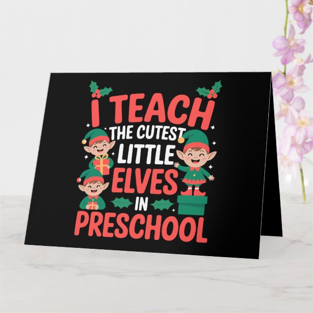 Tarjeta Profesores Navidades Enseñan Preescolar Cutest Elv (Orquídea)
