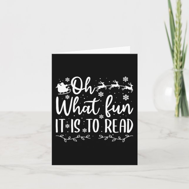 Tarjeta Profesores navidades que se divierten en leer (Anverso)