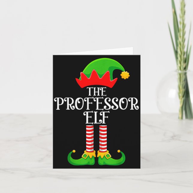 Tarjeta Professor Elf Christmas Family Matching Funny Love (Anverso)