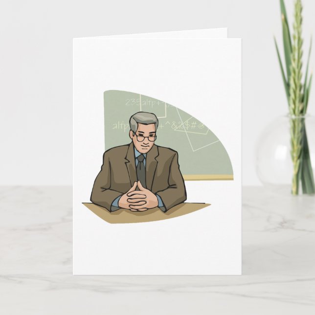 Tarjeta Professor Scholar Male Educator Teacher (Anverso)