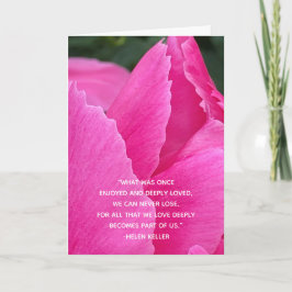Tarjeta Profundas Simpatizantes Rosa Peony Helen Keller