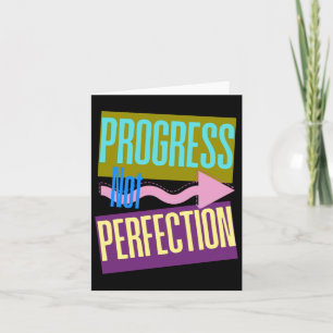 Tarjeta Progreso No Perfección - Diseño Motivacional Neon