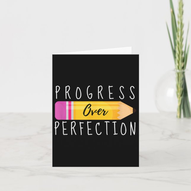 Tarjeta Progress Over Perfection Motivational Back To Scho (Anverso)