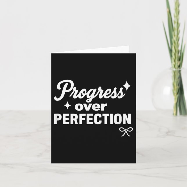 Tarjeta Progress Over Perfection Motivational Christian Se (Anverso)