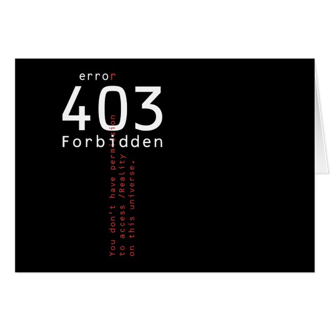 Tarjeta prohibida 403 de la oscuridad de la (Anverso (Horizontal))