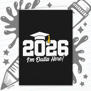 Tarjeta Promoción de 2026 Cita de Graduación 'Me Voy de Aq