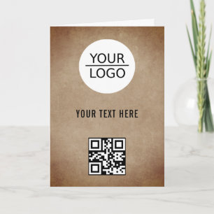 Tarjeta Promoción de texto personalizado con código QR y l