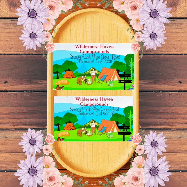 Tarjeta promocional de camping familiar inspirada  (Subido por el creador)