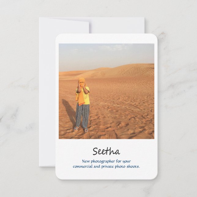 tarjeta promocional de fotografía (Anverso)